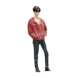 Maxbell 1:64 Boy Model Figure Pose Scene Ornament Tiny People Miniature Scenes Decor red coat