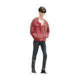 Maxbell 1:64 Boy Model Figure Pose Scene Ornament Tiny People Miniature Scenes Decor red coat