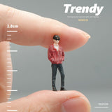 Maxbell 1:64 Boy Model Figure Pose Scene Ornament Tiny People Miniature Scenes Decor red coat