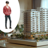 Maxbell 1:64 Boy Model Figure Pose Scene Ornament Tiny People Miniature Scenes Decor red coat