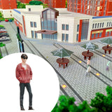 Maxbell 1:64 Boy Model Figure Pose Scene Ornament Tiny People Miniature Scenes Decor red coat