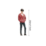 Maxbell 1:64 Boy Model Figure Pose Scene Ornament Tiny People Miniature Scenes Decor red coat