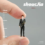 Maxbell 1:64 Boy Model Figure Pose Scene Ornament Tiny People Miniature Scenes Decor uniform