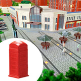 Maxbell 1/64 Miniature Scenes Realistic Painted Collectibles Layout Props Tiny Model Telephone Booth Red