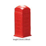 Maxbell 1/64 Miniature Scenes Realistic Painted Collectibles Layout Props Tiny Model Telephone Booth Red