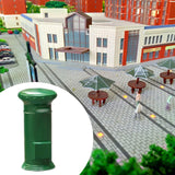 Maxbell 1/64 Miniature Scenes Realistic Painted Collectibles Layout Props Tiny Model Postbox Green