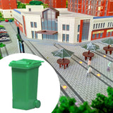 Maxbell 1/64 Scale Miniature Scenes Decoration Layout Props Realistic Mini Trash Can Green