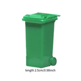 Maxbell 1/64 Scale Miniature Scenes Decoration Layout Props Realistic Mini Trash Can Green