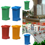 Maxbell 1/64 Scale Miniature Scenes Decoration Layout Props Realistic Mini Trash Can Green