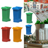 Maxbell 1/64 Scale Miniature Scenes Decoration Layout Props Realistic Mini Trash Can Green