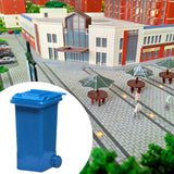 Maxbell 1/64 Scale Miniature Scenes Decoration Layout Props Realistic Mini Trash Can Blue