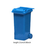 Maxbell 1/64 Scale Miniature Scenes Decoration Layout Props Realistic Mini Trash Can Blue
