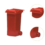 Maxbell 1/64 Scale Miniature Scenes Decoration Layout Props Realistic Mini Trash Can Red