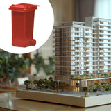 Maxbell 1/64 Scale Miniature Scenes Decoration Layout Props Realistic Mini Trash Can Red