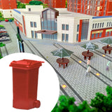 Maxbell 1/64 Scale Miniature Scenes Decoration Layout Props Realistic Mini Trash Can Red