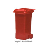 Maxbell 1/64 Scale Miniature Scenes Decoration Layout Props Realistic Mini Trash Can Red