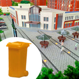Maxbell 1/64 Scale Miniature Scenes Decoration Layout Props Realistic Mini Trash Can Yellow