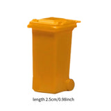 Maxbell 1/64 Scale Miniature Scenes Decoration Layout Props Realistic Mini Trash Can Yellow