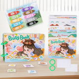 Maxbell Busy Sticker Book Homeschool Activities Learning Toy for Birthday Gifts Kids 12 Pages