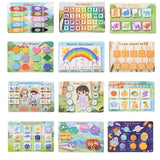 Maxbell Busy Sticker Book Homeschool Activities Learning Toy for Birthday Gifts Kids 12 Pages