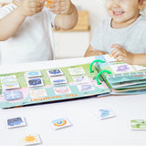 Maxbell Busy Sticker Book Homeschool Activities Learning Toy for Birthday Gifts Kids 12 Pages