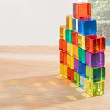 Maxbell Rainbow Building Blocks Set Rainbow Building Acrylic Cube for 3-6 Kids
