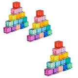 Maxbell Rainbow Building Blocks Set Rainbow Building Acrylic Cube for 3-6 Kids