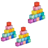 Maxbell Rainbow Building Blocks Set Rainbow Building Acrylic Cube for 3-6 Kids
