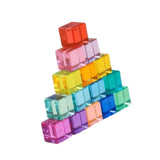 Maxbell Rainbow Building Blocks Set Rainbow Building Acrylic Cube for 3-6 Kids