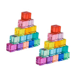 Maxbell Rainbow Building Blocks Set Rainbow Building Acrylic Cube for 3-6 Kids