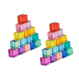 Maxbell Rainbow Building Blocks Set Rainbow Building Acrylic Cube for 3-6 Kids