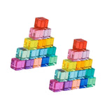 Maxbell Rainbow Building Blocks Set Rainbow Building Acrylic Cube for 3-6 Kids