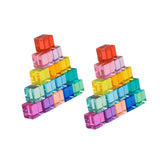 Maxbell Rainbow Building Blocks Set Rainbow Building Acrylic Cube for 3-6 Kids