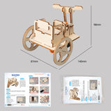 Maxbell TOY Wood Puzzles Self Assembly Tricycle Model DIY Educational Toy for Adults