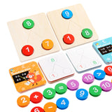 Maxbell Wooden Counting Numbers Board Math Toy for Age 3 4 5 6 7 Boys and Girls Kids