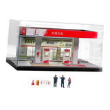 Maxbell 1:64 Scale Gas Station Scene Model Diorama Miniature Figure for Fairy Garden
