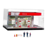 Maxbell 1:64 Scale Gas Station Scene Model Diorama Miniature Figure for Fairy Garden