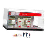 Maxbell 1:64 Scale Gas Station Scene Model Diorama Miniature Figure for Fairy Garden
