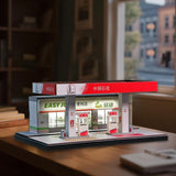 Maxbell 1:64 Scale Gas Station Scene Model Diorama Miniature Figure for Fairy Garden