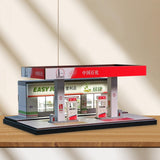 Maxbell 1:64 Scale Gas Station Scene Model Diorama Miniature Figure for Fairy Garden