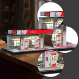 Maxbell 1/64 Scale Gas Station Model Decor Ornament for Fairy Garden Micro Landscape