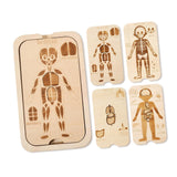 Maxbell Wooden Body Puzzle Portable Decor Jigsaw for Children's Day Travel Preschool