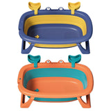 Maxbell Folding Baby Bath Tub Lovely Baby Shower Basin for Baby Shower Gift Bathroom Deep Blue