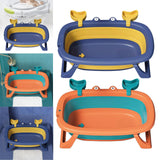 Maxbell Folding Baby Bath Tub Lovely Baby Shower Basin for Baby Shower Gift Bathroom Deep Blue