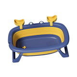 Maxbell Folding Baby Bath Tub Lovely Baby Shower Basin for Baby Shower Gift Bathroom Deep Blue
