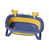 Maxbell Folding Baby Bath Tub Lovely Baby Shower Basin for Baby Shower Gift Bathroom Deep Blue