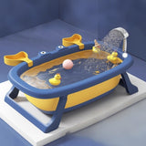 Maxbell Folding Baby Bath Tub Lovely Baby Shower Basin for Baby Shower Gift Bathroom Deep Blue