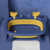 Maxbell Folding Baby Bath Tub Lovely Baby Shower Basin for Baby Shower Gift Bathroom Deep Blue