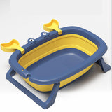 Maxbell Folding Baby Bath Tub Lovely Baby Shower Basin for Baby Shower Gift Bathroom Deep Blue