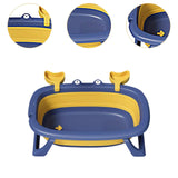 Maxbell Folding Baby Bath Tub Lovely Baby Shower Basin for Baby Shower Gift Bathroom Deep Blue